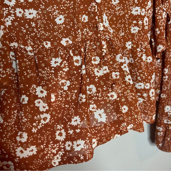 Blu Pepper fall floral sheer blouse top - Picture 3 of 8